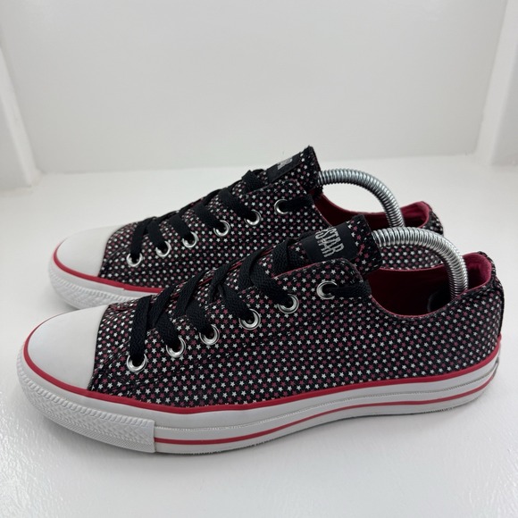 Converse Shoes - Converse Chuck Taylor All Star Women 10 Black Pink Star Print Low Top Sneakers